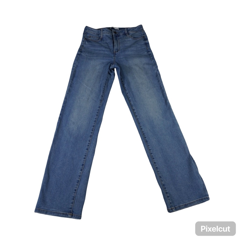 Nine West Jeans Womens 30 Blue Denim Cotton Stretch Low Rise Slim Straight Leg